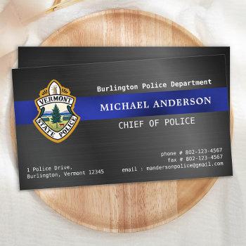 police custom logo metallic law enforcement business card