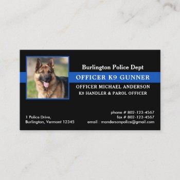 police dog k9 unit law enforcement thin blue line  business card