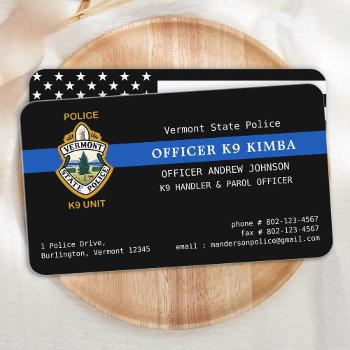 police k9 unit logo thin blue line police dog business card