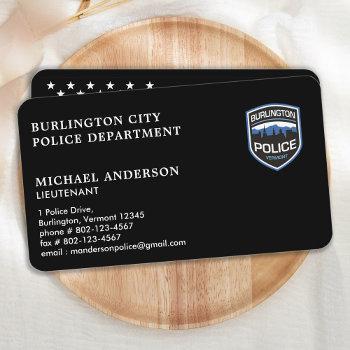 police officer custom logo law enforcement business card