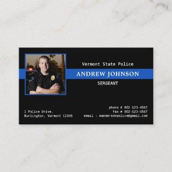police officer thin blue line law enforcement  business card