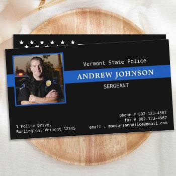 police officer thin blue line law enforcement  business card