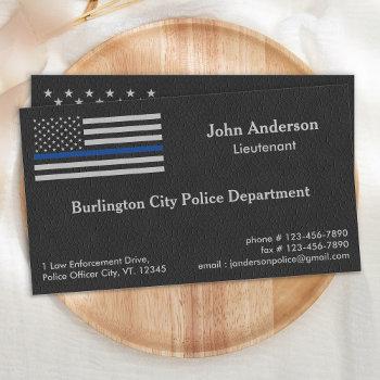 police officer thin blue line law enforcement   business card