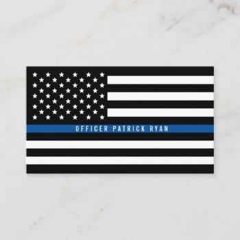 police thin blue line american flag professional business card