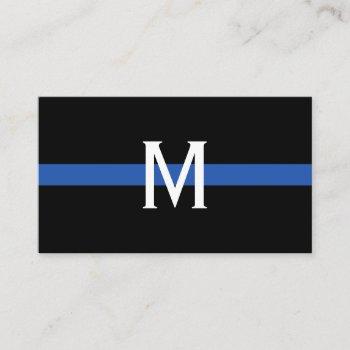 police thin blue line monogrammed professional business card