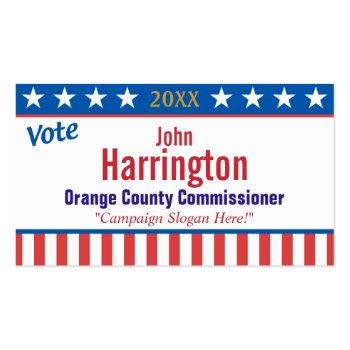 Small Political Campaign Business Card (vote) Front View