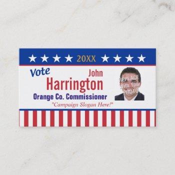 political campaign business card (vote)