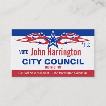 political campaign card - city council