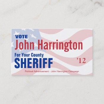 political campaign card - county sheriff