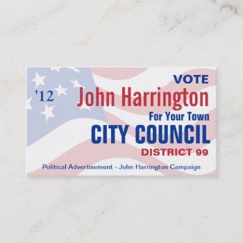 political campaign - city council business card