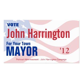 Small Political Campaign - Mayor Business Card Front View