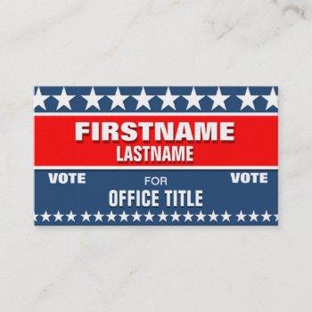 political campaign template business card