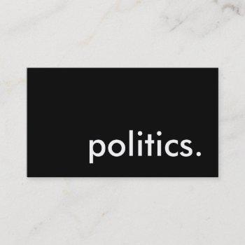 politics. business card