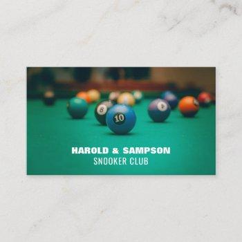 pool table, pool & snooker player/club business card