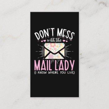 postal worker wife funny mailman woman business card