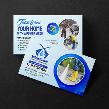 power wash house cleaning pressure washing business card