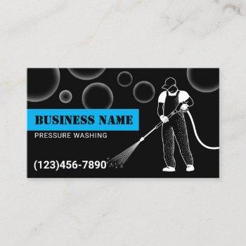 power wash pressure washing black & blue cleaning business card