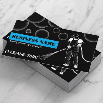 power wash pressure washing black & blue cleaning business card