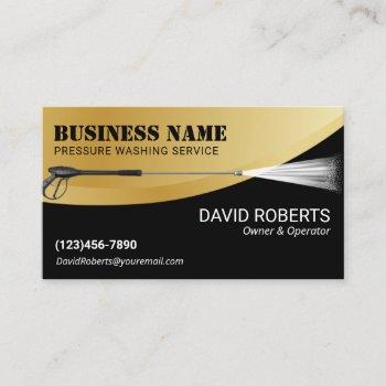 power wash pressure washing black & gold cleaning business card