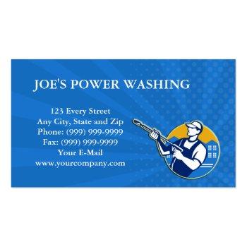 Small Power Washing Pressure Water Blaster Worker Business Card Front View