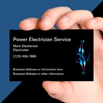 powerful electrician business cards