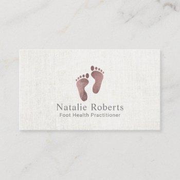 practitioner rose gold foot care elegant linen business card