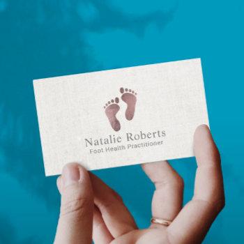 practitioner rose gold foot care elegant linen business card