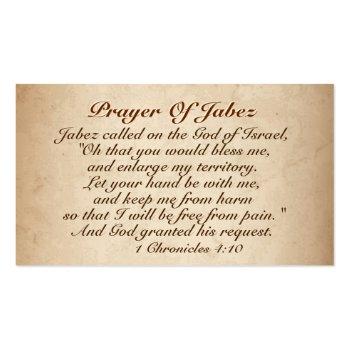 Small Prayer Of Jabez 1 Chronicles 4:10, Bible Verse Business Card Front View