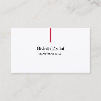 premium silk elegant plain minimalist red white business card