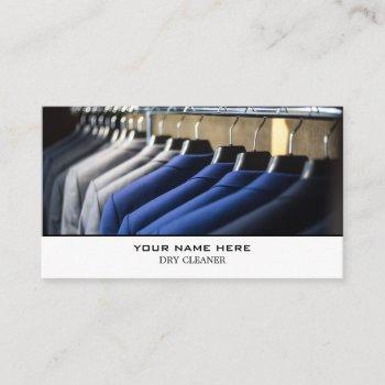 pressed suits, dry cleaners, cleaning service business card