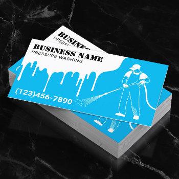 pressure power washing blue professional cleaning business card