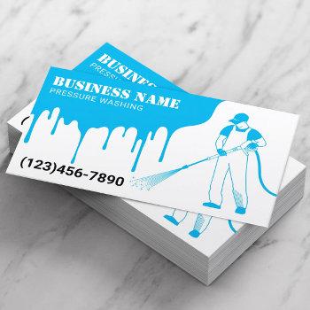 pressure power washing blue water house cleaning business card