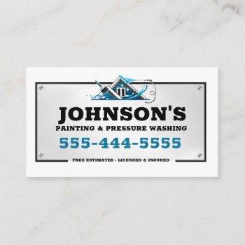 pressure washing and painting business card