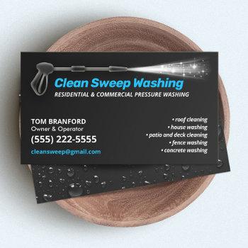 pressure washing black power wash cleaner business card