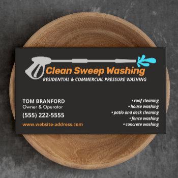 pressure washing black  power wash cleaning business card