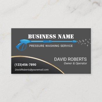 pressure washing blue power washer house cleaning business card