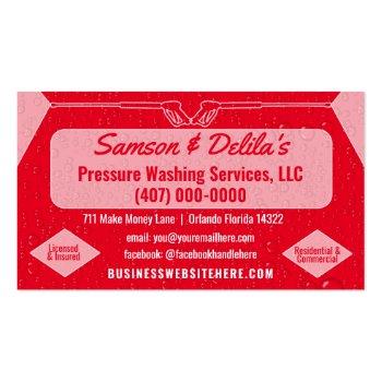 Small Pressure Washing & Cleaning Business Card Template Front View