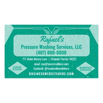 Small Pressure Washing & Cleaning Business Card Template Front View