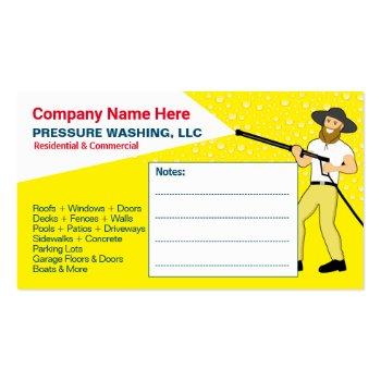 Small Pressure Washing & Cleaning Template Business Card Back View