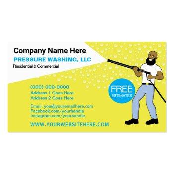 Small Pressure Washing & Cleaning Template Business Card Front View