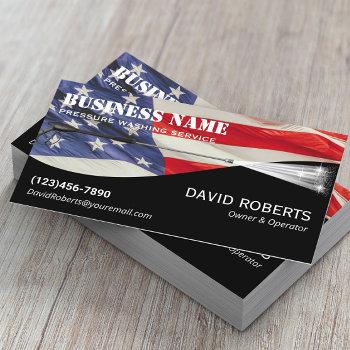 pressure washing patriotic power wash cleaning  business card