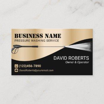 pressure washing power wash black & gold cleaning business card