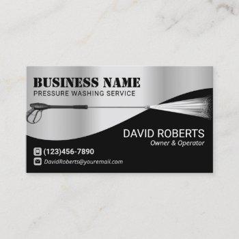 pressure washing power wash cleaning faux metal business card