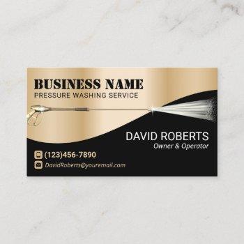 pressure washing power wash modern gold cleaning business card