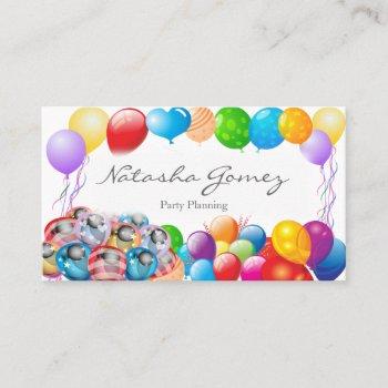 pretty balloon, party planner - business card