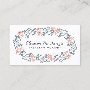 pretty flower wreath | watercolor floral business card
