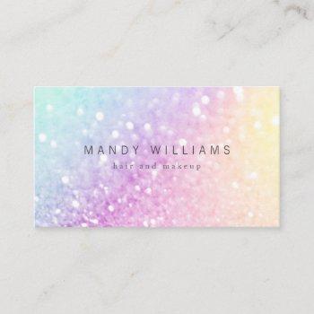 pretty holographic glitter girly glamorous business card