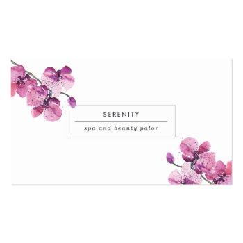 Small Pretty Orchids Feminine Business Card Front View