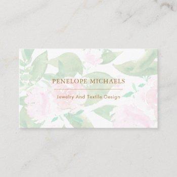 pretty pink floral business card