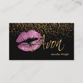 pretty pink lips - avon business card